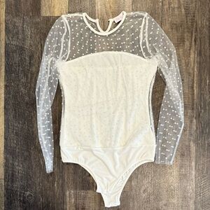 Pink Lily White Bodysuit